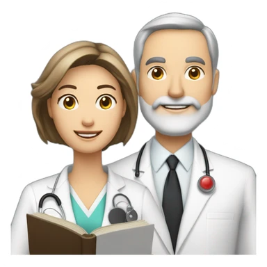 husband caucasian age 55 trimmed beard wearing dark business suit holding bible together, wife asian age 55 wearing nurse uniform, no children sticker