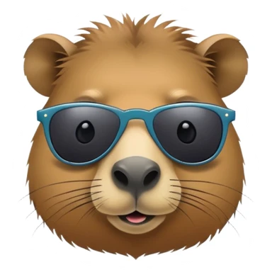 cool capybara wearing fashionable dark sunglasses sticker