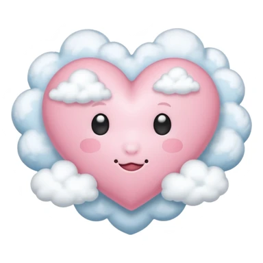 light pink heart with clouds sticker