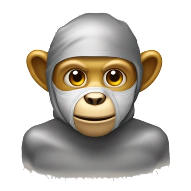 Créez une image d'un jeton métallique de couleur dorée. Au centre du jeton, il y a une illustration d'un singe qui porte un masque parce qu'il est malade sticker