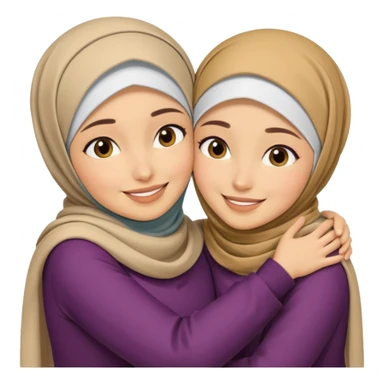 Two hijabi besties hugging sticker