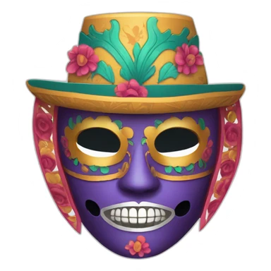 Masque Mexique fête des mort sticker