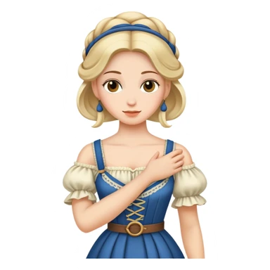 Woman in an 1800’s dress with a sling on her arm sticker