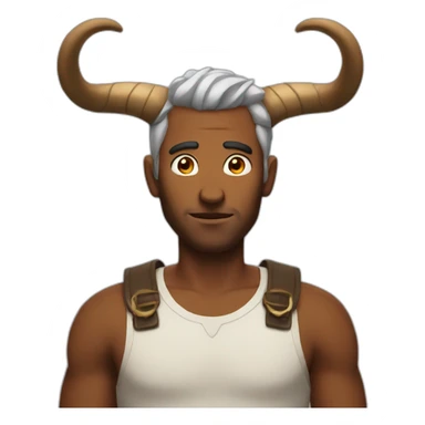 guy with horns bold sticker