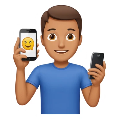 happy man leaving review on google on one phone sticker