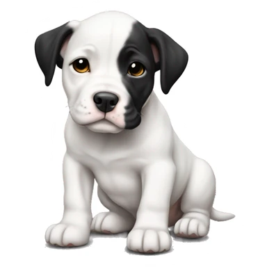 Black and white English staffordshire puppy full body sticker