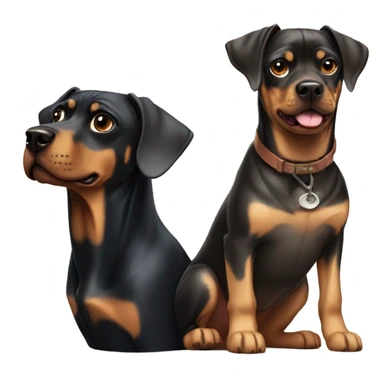 Two dogs: Doberman and light pug sticker
