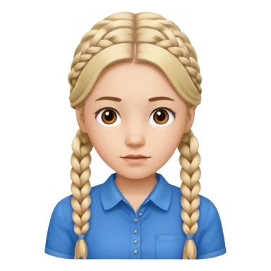 Girl with twin braids sticker
