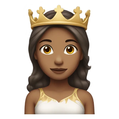 Light skinned girl with dark brown hair wearing a crown  sticker