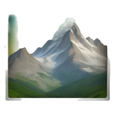 a photo frame of a mountain  sticker