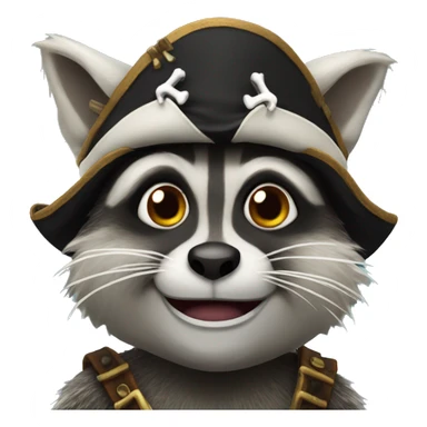 ugly pirate racoon  sticker