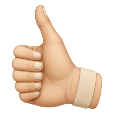 Thumbs up with a bandage on the base of the thumb sticker