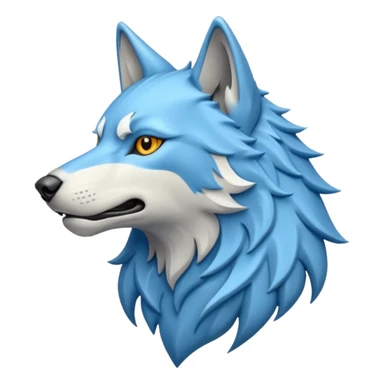 howling wolf crest in light blue sticker
