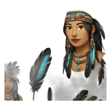 apache femme plumes colliers sticker