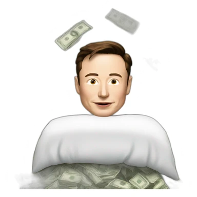 Elon musk with in money bed sticker
