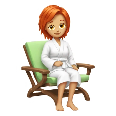 Red hair girl in spa relaxing  sticker