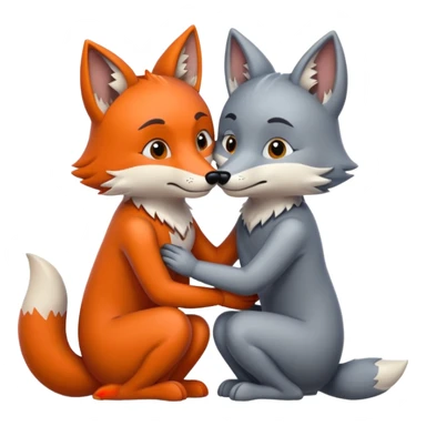 the wolf and the fox embrace sticker