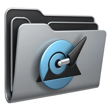 black cursor clicking on a folder sticker