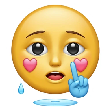 Crying peace sign with kissy face sticker