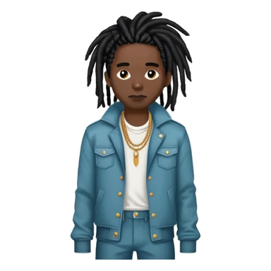 Steve Lacy with black dreads and stylish outfit sticker