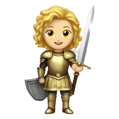 Golden Knight Caucasian female victory sticker