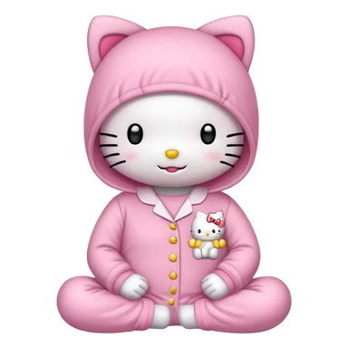 Hello Kitty en pyjama hello kitty sticker
