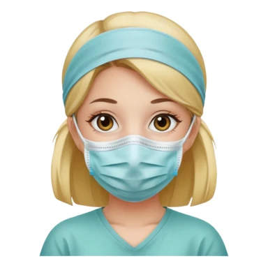 a girl wearing surgical mask sticker