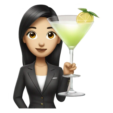 Cool Pretty Asian cool drinking martini sticker