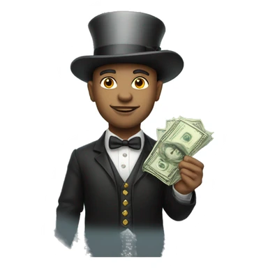Light skin magician whit money bag  sticker