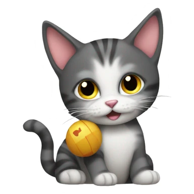 cat with toy sticker