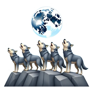 Wolf pack howling in different directions  sticker