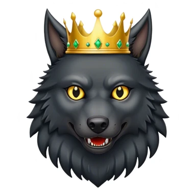 Scary Evil Black Wolf with Gold Crown sticker