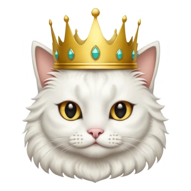 White cat with black spot over its eye that is a king sticker