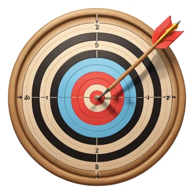 A bow with arrows drawn and ready, aimed at a target with concentric rings. The focus is on the elegance and precision of archery, with the target clearly visible in the background, symbolizing skill and concentration in the sport. sticker