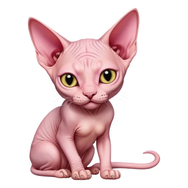 Sphynx cat full body play position sticker
