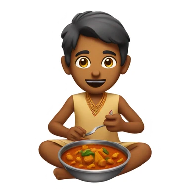 Indian eating curry  sticker