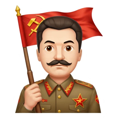 Stalin holding USSR flag sticker