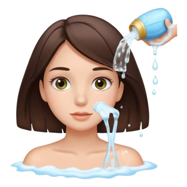 Brunette girl washing her lashes sticker