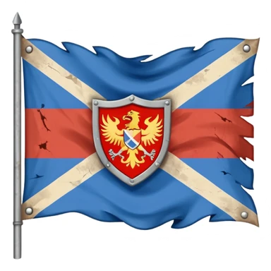 war torn ripped banner heraldry flag blowing in wind sticker