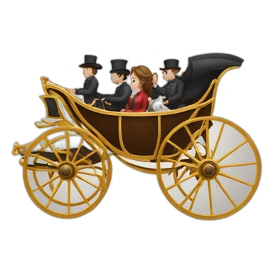 people riding in a carriage sticker