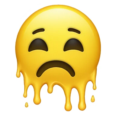 yellow melting smiley face emoji with heart eyes sticker