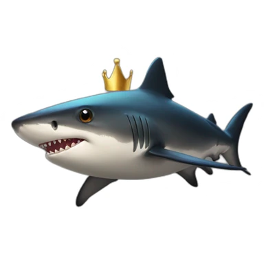 Black shark with a golden crown sitting on its head sticker