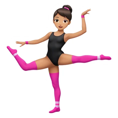 sport stretch dancer in black leotards and pink socks who talk sticker