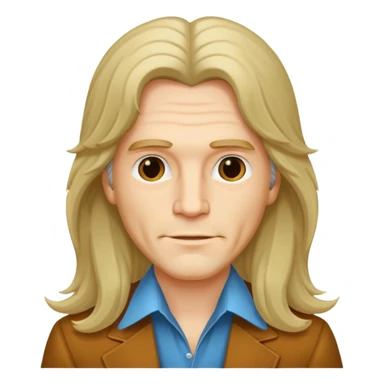 70s 80s men with long silky hair style  sticker