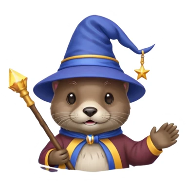 Otter with water tube and magic wand sticker