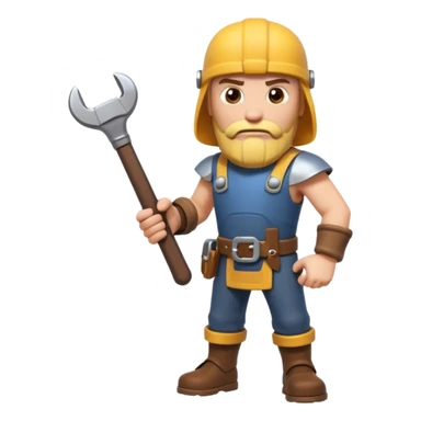 A Mechanic Wrench In A Clash Of Clans and medival Aesthetic sticker
