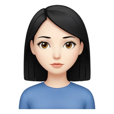 Mulher cabelo preto liso  sticker