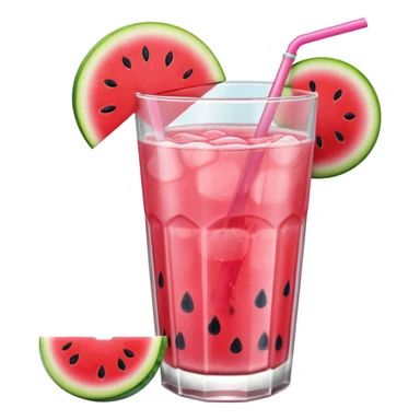 pink lemonade in glass with slice of watermelon on rim sticker