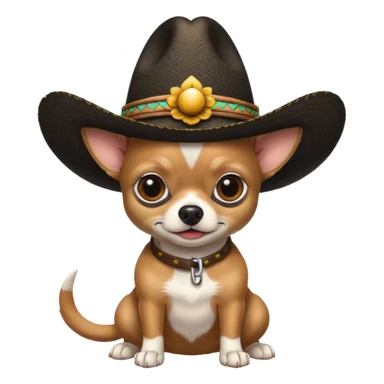 Chihuahua negro con cafe con sombrero de paja sticker