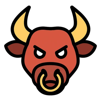 angry mischievous bull sticker